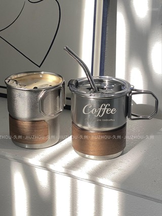把手可折疊 290ml 304不鏽鋼水壺 隨行咖啡杯 咖啡隨行杯 便攜水壺 露營水杯 吸管水壺