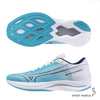 Mizuno 美津濃 慢跑鞋 女鞋 WAVE REBELLION SONIC 2 藍白【運動世界】J1GD243071