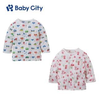 【baby city 娃娃城】美棉長袖前開上衣（汽車／櫻桃）