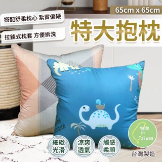 特大抱枕 65x65 萊賽爾材質 紮實偏硬款 臺灣製造 床頭靠背 拉鍊式枕套 可拆洗