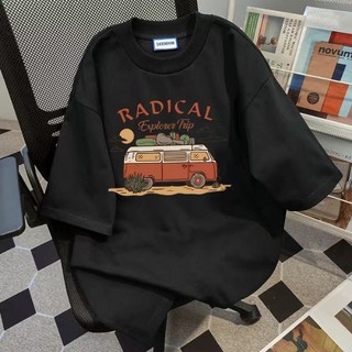 100%純棉上衣 寬鬆顯瘦上衣 美式復古上衣 oversize bf上衣寬鬆 vintage短袖 印花T恤