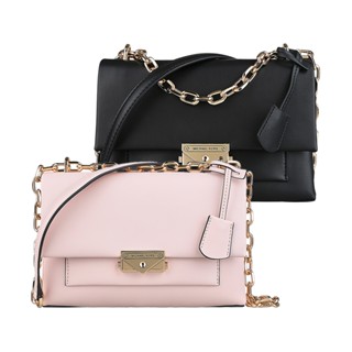 MK MICHAEL KORS Cece壓印金釦LOGO鎖扣設計植物皮革釦式鍊帶肩背斜揹包(二色)