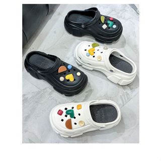 涼鞋 拖鞋 洞洞鞋 2024新品👍厚底洞洞鞋女ins潮外穿爆款防滑防臭百搭增高鬆糕包頭沙灘涼拖鞋