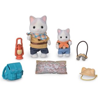 Sylvanian Families日本森林家族 拿鐵貓森林探險組(大貓 小貓 提燈 望遠鏡 揹包 遮陽帽 地圖)家家酒