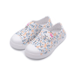 HELLO KITTY 滿版印花洞洞鞋 白/水 中大童鞋