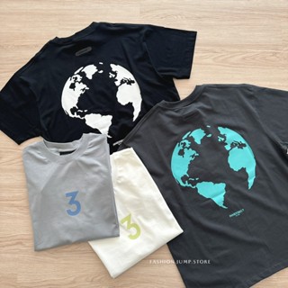 【FJstore】三生萬物 Innersect 2024新款 後背地球圖款 短T 短踢 寬鬆 落肩 圓領 短袖上衣 T恤