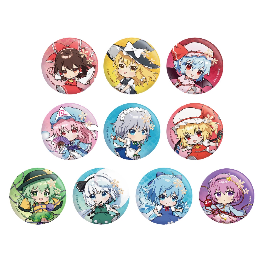 【漫漫時光☆】東方Project10款角色徽章 博麗靈夢 霧雨魔理沙 琪露諾 十六夜咲夜 蕾米莉亞·斯卡蕾特（台灣出貨）