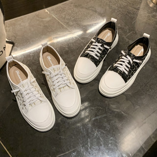 【白鳥麗子】【36-44全尺碼】(懶人必備)免綁鞋帶 mit小香風毛呢拼接厚底休閒包鞋