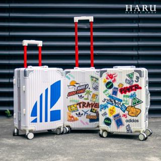 【HARU】海外限定 Adidas Original 三葉草 20吋 28吋 登機箱 紅桿 黑白藍/塗鴉 鋁框防撞行李箱