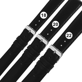 Watchband / 18.20.22mm / 各品牌通用 義大利進口 牛皮錶帶 黑色 ＃213-II-10