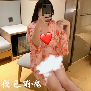臺灣現貨 90kg可穿 大尺碼印花和服 大尺碼性感和服 大碼性感睡衣 櫻花和服 日系和服風 加大碼性感角色服 浴衣