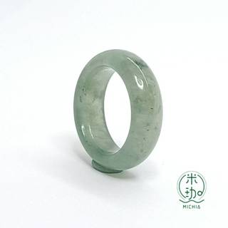 【米珈MICHIA】直徑16.7mm 天然翡翠 冰種 冰藍水 戒指 戒圈 玉戒 指環 緬甸玉（E259)