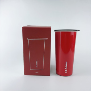 【So.home】 450ML 陶瓷琺瑯杯 咖啡杯 開關式開口 保溫 保冷【蘑菇生活家電】
