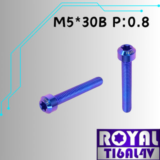 【瘋螺絲】ROYAL 鈦合金螺絲★ M5*30B P:0.8 錐形螺絲★64鈦/正鈦/鈦合金螺絲★出貨附發票★幻彩藍