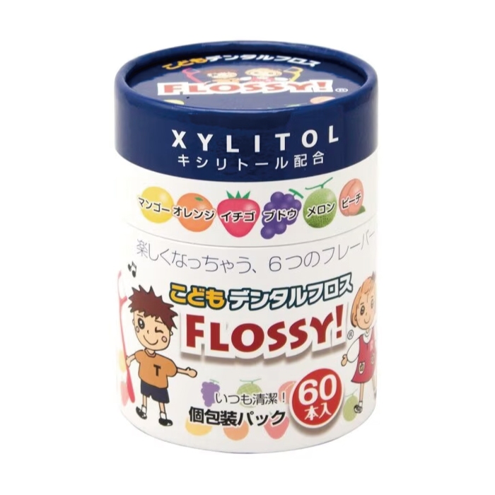 日本 UFC FLOSSY 兒童彩色水果口味牙線棒-60支【麗兒采家】