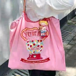 ♡臺灣現貨♡ 刺繡環保細尼龍布袋 購物袋 單肩大容量行動式購物袋 小紅書同款外出袋 手提袋