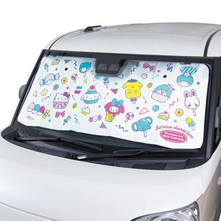 日本限定進口 三麗鷗Sanrio凱蒂貓Hello Kitty家族 汽車 轎車擋風玻璃 遮陽 隔熱板 前窗 遮陽板