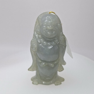 緬甸玉A貨翡翠濃紫彌勒佛公/鵝鵝天然翡翠/A0179007