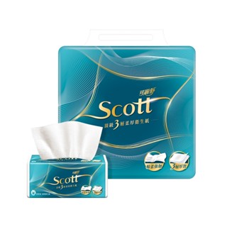 【Scott可麗舒】頂級 3 層柔厚抽取衛生紙 100抽X10包X6串(箱)｜安心丟馬桶｜Holdmego