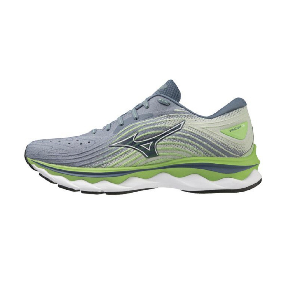 Mizuno 美津濃 男款慢跑鞋 WAVE SKY 6 一般型  頂級回彈 穩定 J1GC220252 綠