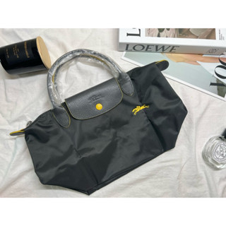 現貨 免運 🇫🇷法國代購LONGCHAMP LE PLIAGE 週年款 槍灰色 刺繡小馬 可折疊水餃包 手提包