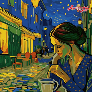 【ArtLife 藝術生活】DR156露天咖啡 20x20cm含框 DIY 數字油畫 彩繪 全館現貨 隔日到貨