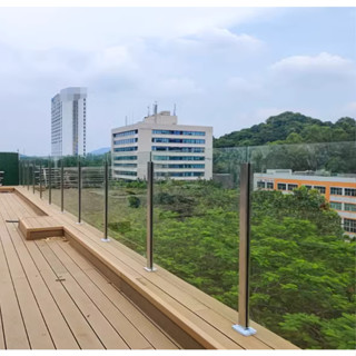 🔥 臺灣 熱賣 鋁合金 不鏽鋼立柱 陽臺護欄 圍欄 欄杆 室內外家用 外卡槽 玻璃欄杆 樓梯扶手 欄桿立柱 玻璃護欄扶手