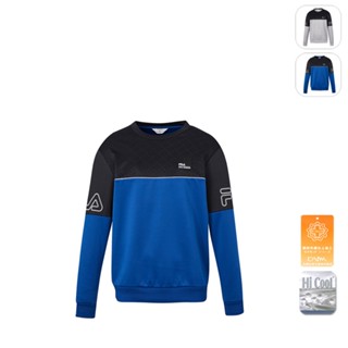 【FILA】男性 吸濕排汗 運動圓領T恤-深藍 1TEX-5700-BU