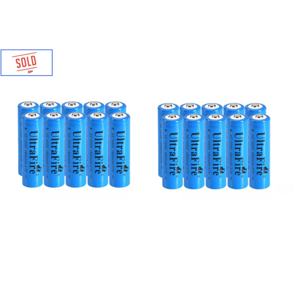 UltraFire 強火14500 容量1200mah 小手電筒 充電鋰電池 鋰電池 AA 3號 平頭 凸頭 尖頭