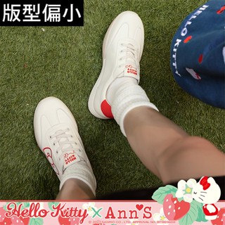 hello kitty x ann’s側邊刺繡大蝴蝶結 免綁鞋帶超軟小白鞋休閒鞋-白(偏小版型)
