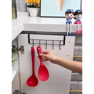 ✨真品媽✨長型門後掛勾 5勾不鏽鋼收納掛架 掛鉤架 櫥櫃門後掛勾 衣架 廚房掛勾 房間 浴室掛勾 多功能 門後收納 免釘