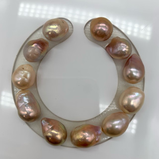 🎀小小飾品🎀天然珍珠11+mm異形巴洛克珍珠極光裸珠DIY 供佛供神明珠光極亮炫彩光金屬光（無孔）