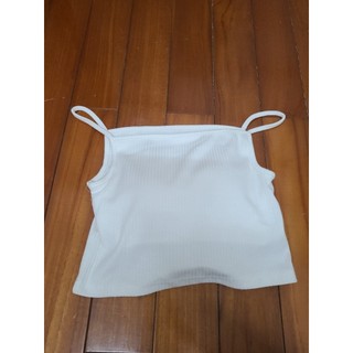 [極新 韓貨] LALAU訂製bra top 白色平口雙手厚墊F