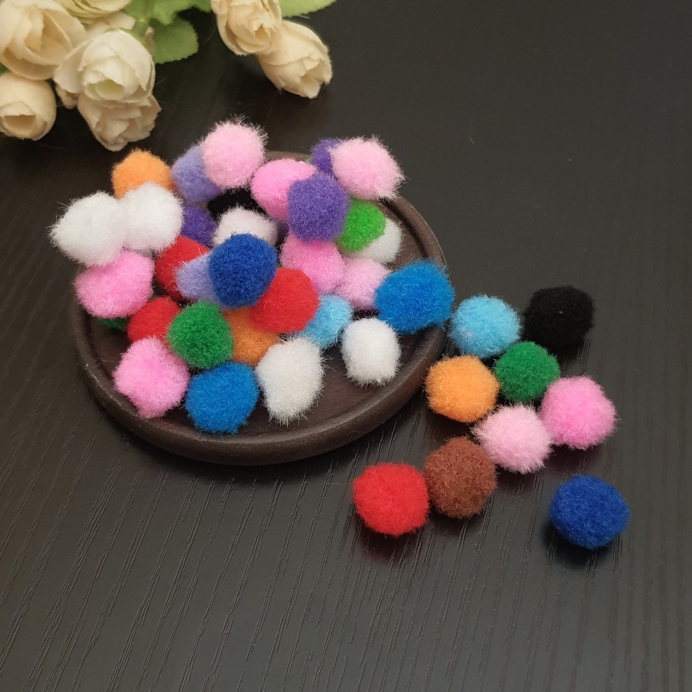 100顆 1~3公分 繽紛混色 單色 毛球 毛毛球 丙綸絲毛球 丙絨球 普通毛球 蓬鬆毛球創意飾品 【DIY 毛球材料】