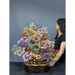 【66藝品】開運水晶樹【五色水晶發財樹】金錢樹 水晶樹 招財樹 搖錢樹 盆栽樹 和樂生財 財源廣進 金玉滿堂 五行風水
