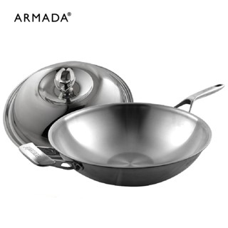 【ARMADA】新菁英系列 多層複合金 36cm 單柄不鏽鋼炒鍋 ( 臺灣製 )