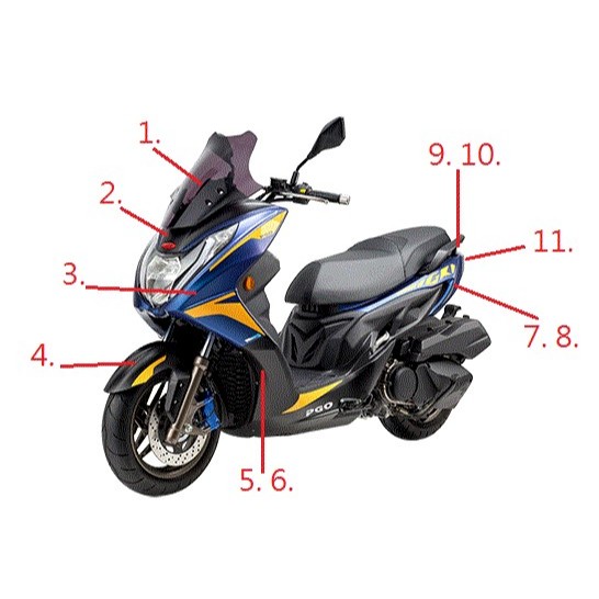 🛎️現貨5%🛎️ PGO TIGRA250 白牌 全原廠車殼
