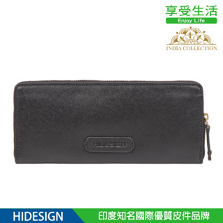 INDIA COLLECTION 米娜壓紋拉鍊長夾 黑(HD-0190) Hidesign真皮皮革 印度皮件