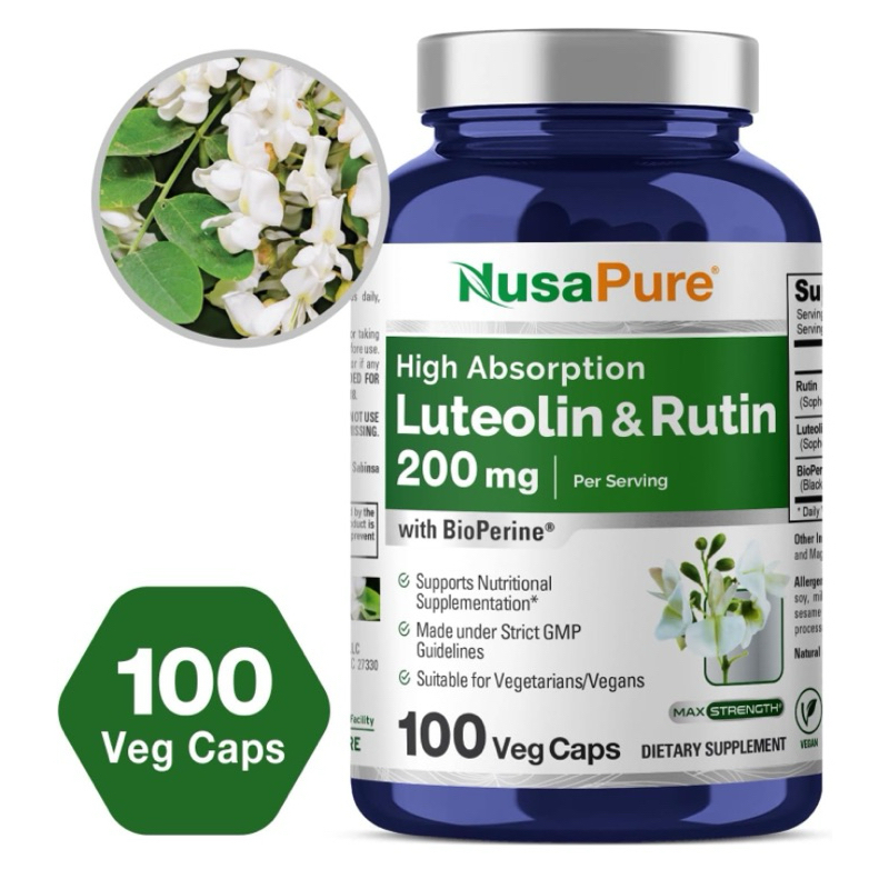 美國 NusaPure 高吸收木犀草素複合物 200 毫克 100 粒 素食膠囊