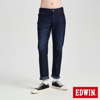 EDWIN 男款 加大碼 東京紅360°迦績彈力中日中直筒牛仔褲(原藍磨)