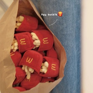 漢堡🍔薯條🍟掛飾 ins可愛毛絨 鑰匙扣 包包吊飾