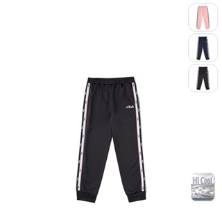 【FILA】KIDS 孩童款 吸濕排汗 運動針織束口長褲-黑色 1PNX-8410-BK
