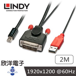 LINDY林帝 主動式 DVI-D to Mini DisplayPort 轉接線 2M (41997)