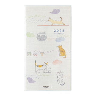 日本 MIDORI《2025 Pocket Diary 手帳 - 小貓咪》Slim 月間