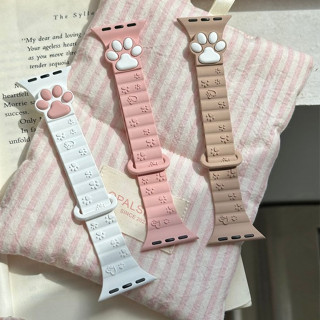 可愛貓咪錶帶 液態矽膠 矽膠磁吸 適用 Apple Watch 10 9 8 7 6 5 4 3 蘋果錶帶 46mm