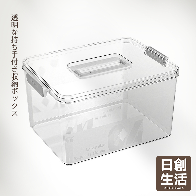 台灣現貨 透明手提收納箱 整理箱 手提收納盒 透明收納箱 整理盒 衣物收納盒 玩具收納 手提箱 收納盒 日創生活