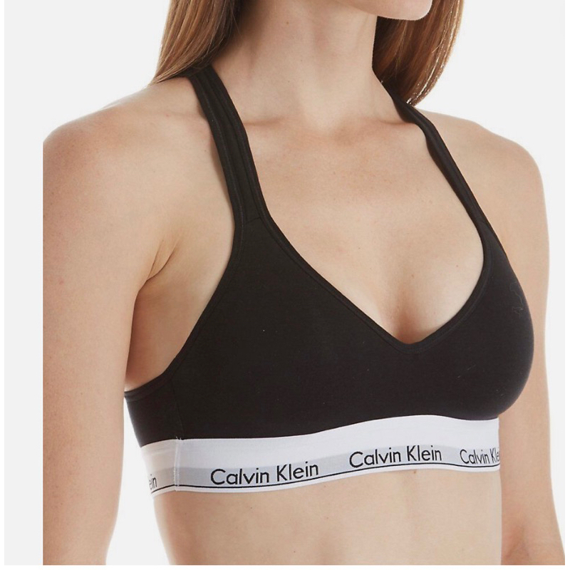 Calvin Klein Modern Cotton Padded Bralette Bra Black Size XS