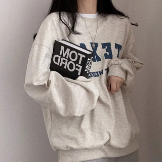 Vuja de 純棉衛衣 大學t 薄衛衣 長袖上衣 oversize 潮流衣服 ins風 刷毛 英文印花 秋冬