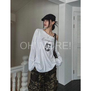𝗢𝗛' 𝗠𝗢𝗥𝗘! 正韓 東大門代購 韓國代購 預購 數字斜肩Oversized Tee 三色