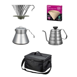 HARIO V60戶外用露營入門組 outdoor 手沖咖啡（濾杯+濾紙+細口壺*2支+收納包）